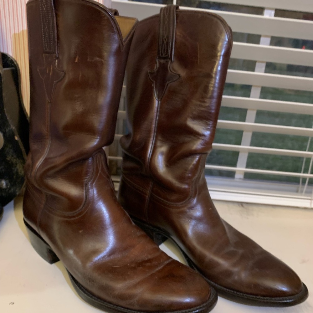 Men's Brown Leather Lucchese cowboy Boots
